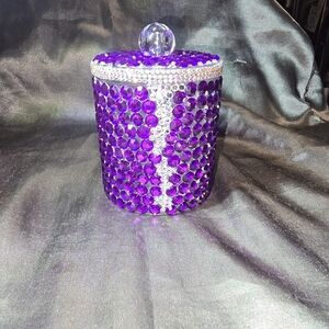Purple Rhinestone Decorative Jar